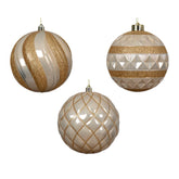Decoris Shutterproof Baubles 12cm - Pearl (3 Assorted)